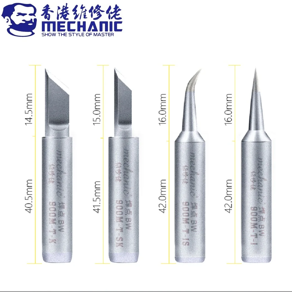 MECHANIC BW Series 900M-T Lead-Free Electric Solder Iron Tip Welding Tips Tool Kit for 935 936 969 8586 852D Soldering Station