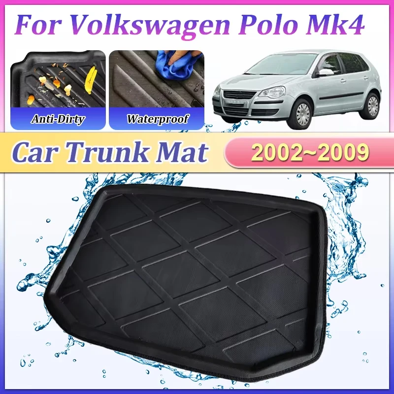

Car Trunk mat For Volkswagen for VW Polo Mk4 Vivo 9N 2002~2009 Anti-Slip Rear Trunk Mat Waterproof Boot Carpets Pad Auto Parts