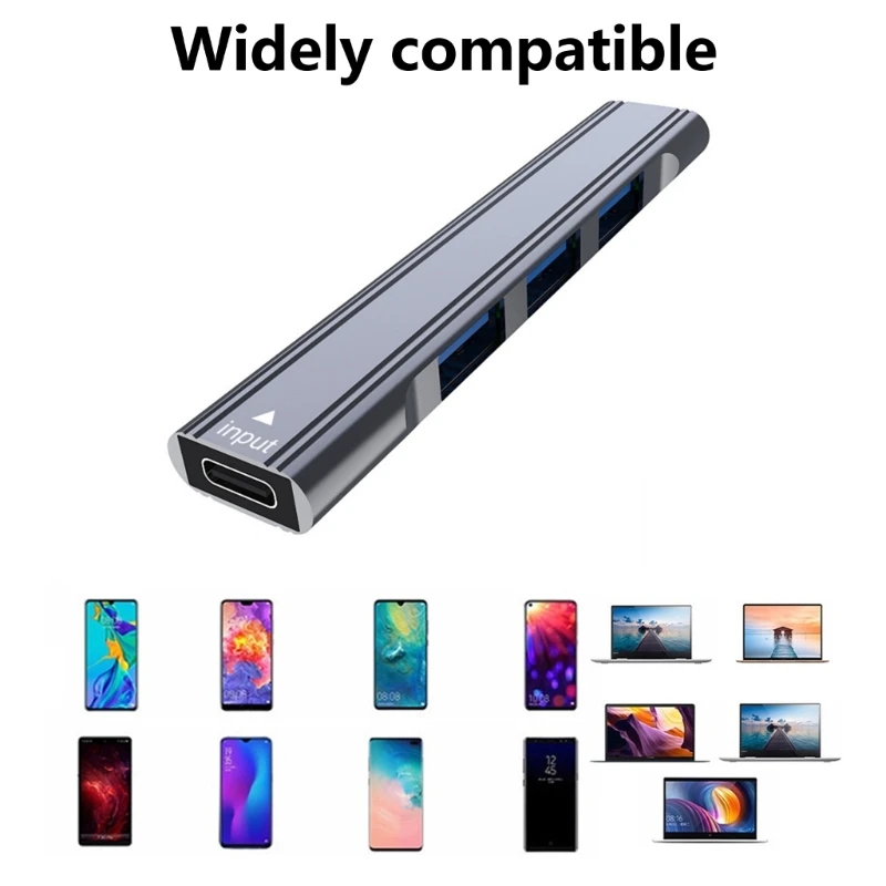 Wireless 4 In 1 USB 2.0 HUB Adapter Extender Splitter Box 4 Port USB C Splitter For PC Laptop Dropshipping