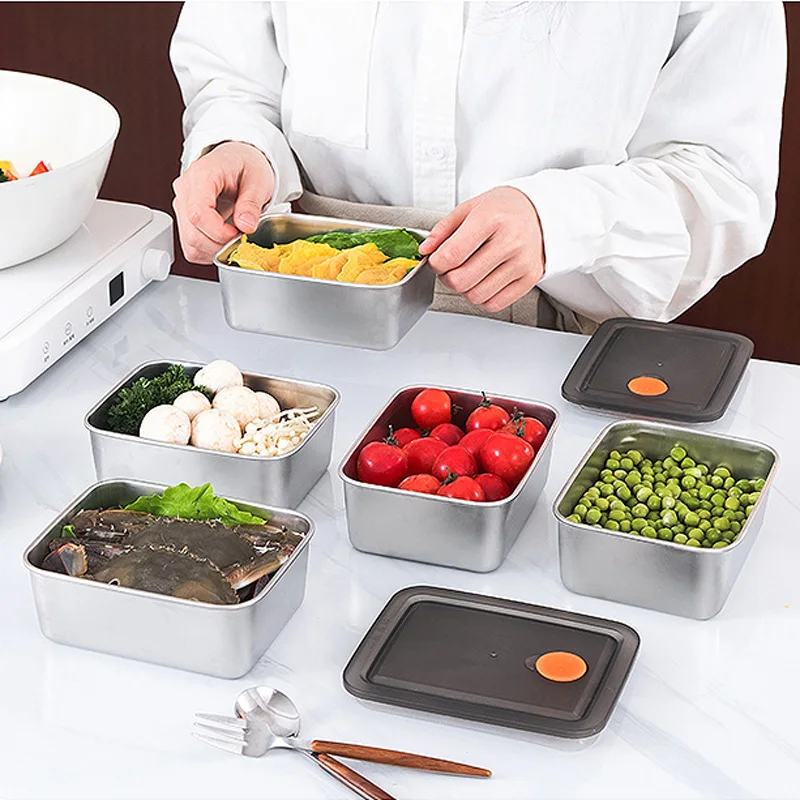 Hochwertige Camping-Lunchbox aus Edelstahl, versiegelt, auslaufsicher, Bento-Box, Kühlschrank, Mikrowelle, Gefrierschrank, Aufbewahrungsbox