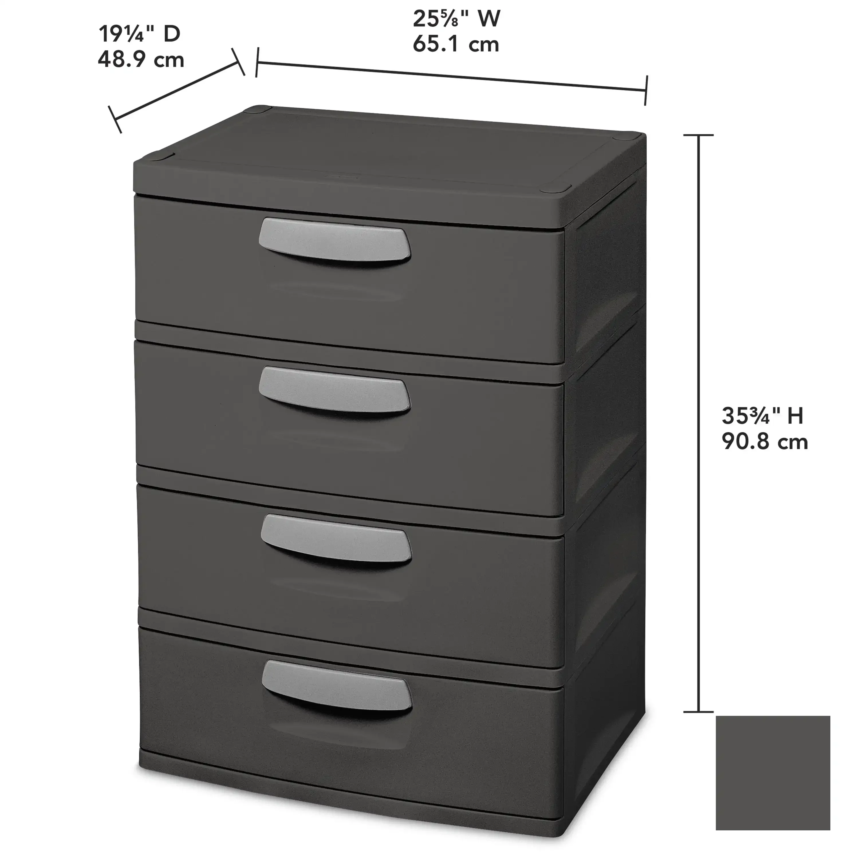 4 Drawer Unit Flat Gray