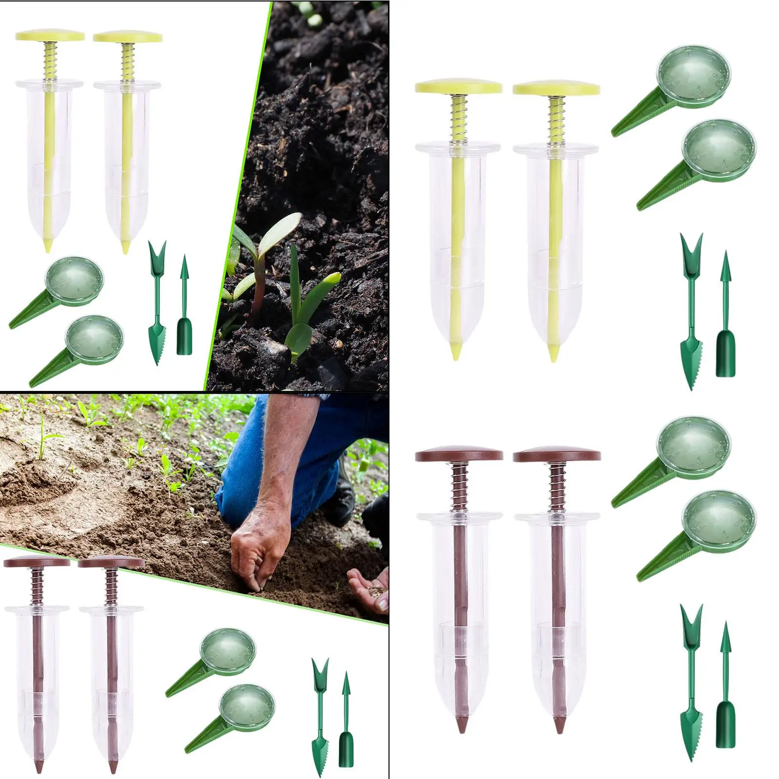 3x Mini Sowing Seed Dispenser Seed Sowing Garden Tool Press Out Easy And Fast Handheld Seed Spreader Flower Plant Seed Sower view 5