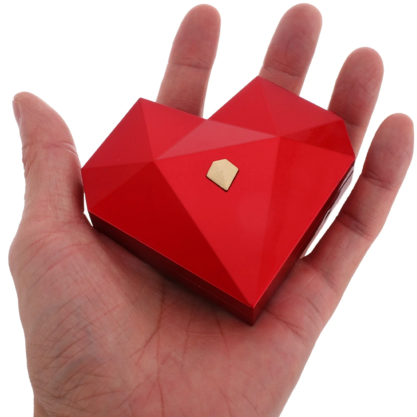 

Heart Shaped Jewelry Box Automatic Opening Ring Holder Proposal Valentines Wedding Engagement Ring Organizer Compact Case