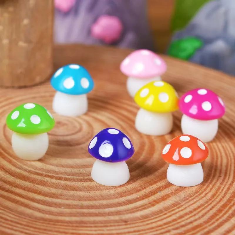 10pcs Resin Mushroom Fairy Garden Room Decoration Home Miniature Micro Landscape For Dollhouse Moss Terrarium Figurines Crafts