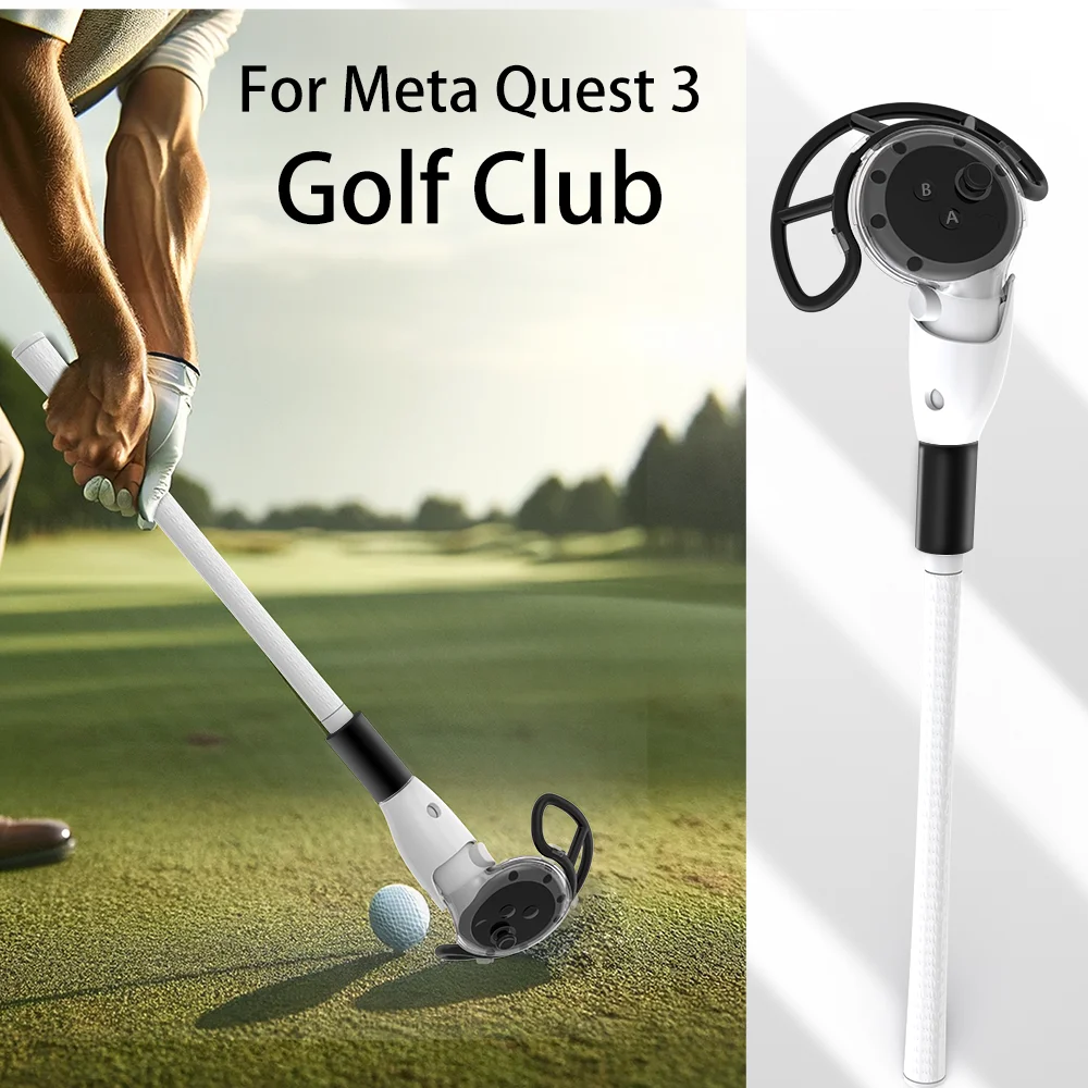 Golf Racket for Meta Quest 3 VR Golf Club Handle Attachment Golf Handle Realistic Golf Club Attachment for Quest 3 Accessories