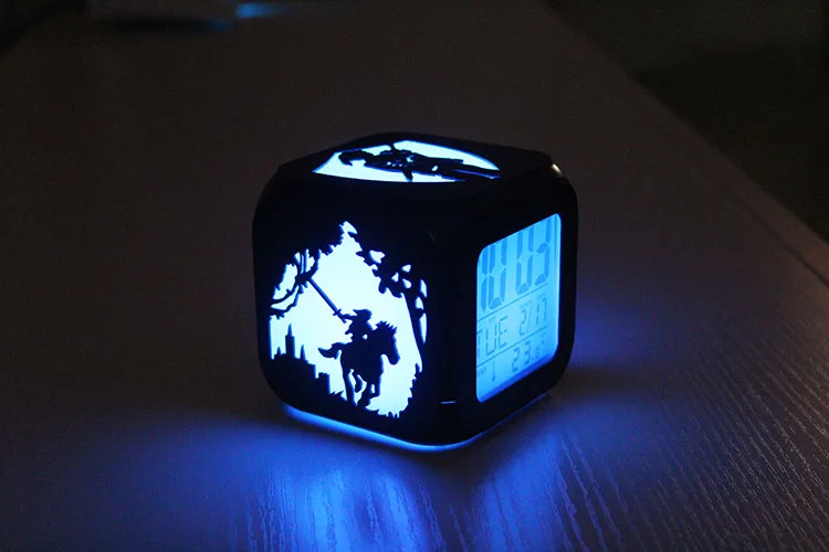 Anime Game Peripheral Zelda Alarm Clocks 3D Night Light Color Change 7 Led Desk Home Decor Cartoon Kids Birthday Christmas Gift