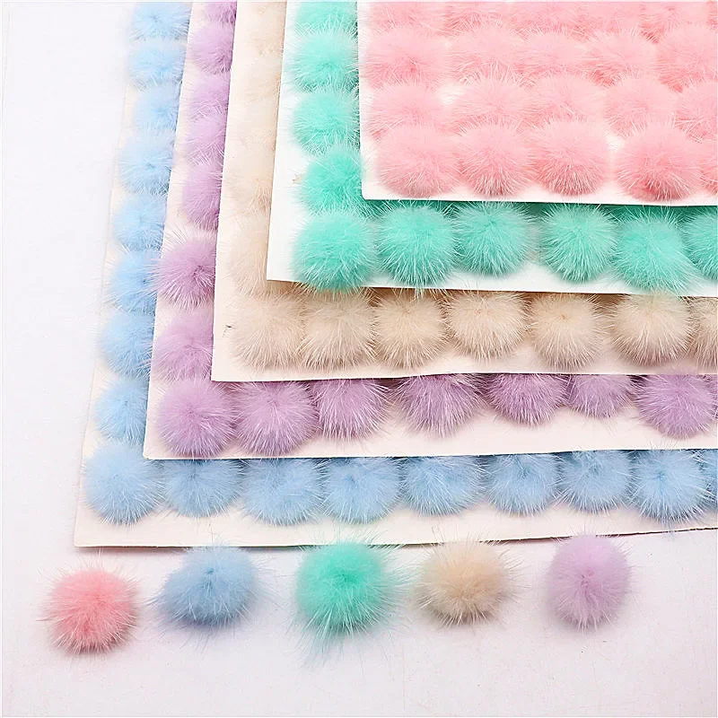 Natural Mink Pompom Ball 35mm Fur Ball DIY Pompon for Sewing on Knitted Keychain Scarf Hats DIY Jewelry Crafts Accessories