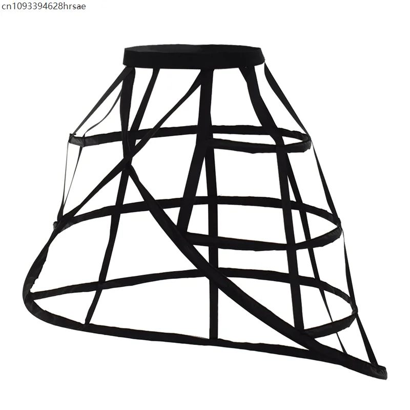 

Cage Hoop Petticoat Women Irregular Crinoline Skirt Pannier White Black Wedding Bridal Underskirt Bustle