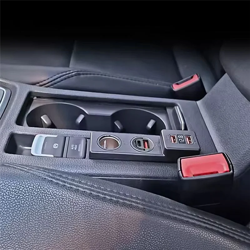 

NEW-Car Cigarett Lighter Splitter Plug Adapter Fast Charging For Golf 7 Mk7 Interior Modification Accessories LHD