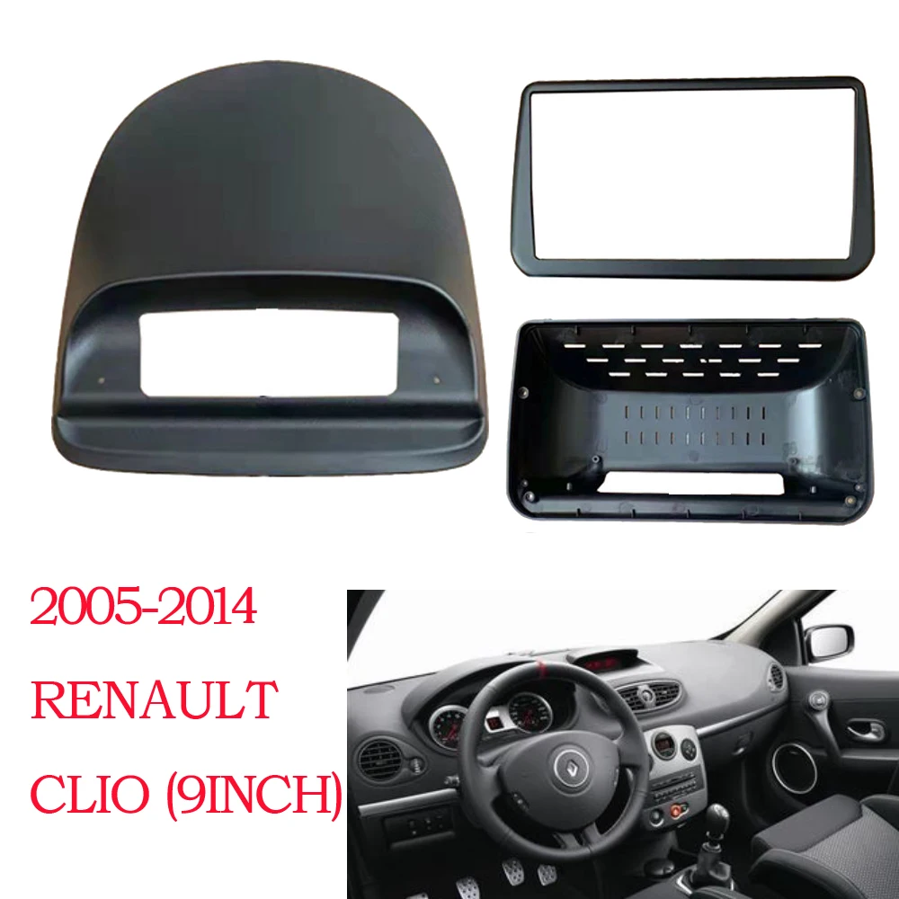 9Inch For Renault Clio3 2006-2019 Car Radio Android MP5 Player Manual Casing Frame 2 Din Head Unit Fascia Stereo Dash Cover Trim