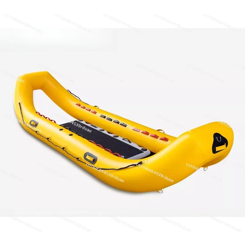 

Ice Rescue Boat Inflatable Emergency Life Raft Leather Up Snow Ice Water Dual Purpose Banana Boat
