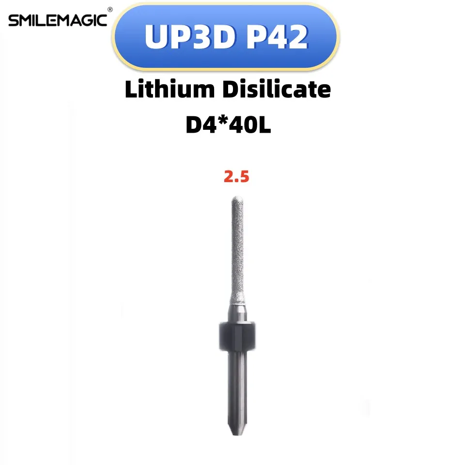 UP3D P42 Milling Burs for  Lithium Disilicate Emax Grinding &polishing D4 Grinding burs 4.0mm Shank Lab Grinding Tools