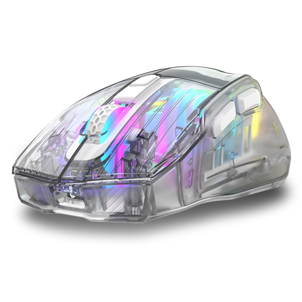 Wireless 2.4G BT5.0 Wired Tri-Mode Rechargeable Gaming Mouse, 3600DPI Adjustable E-sports Mice, RGB Lighting, Lightweight