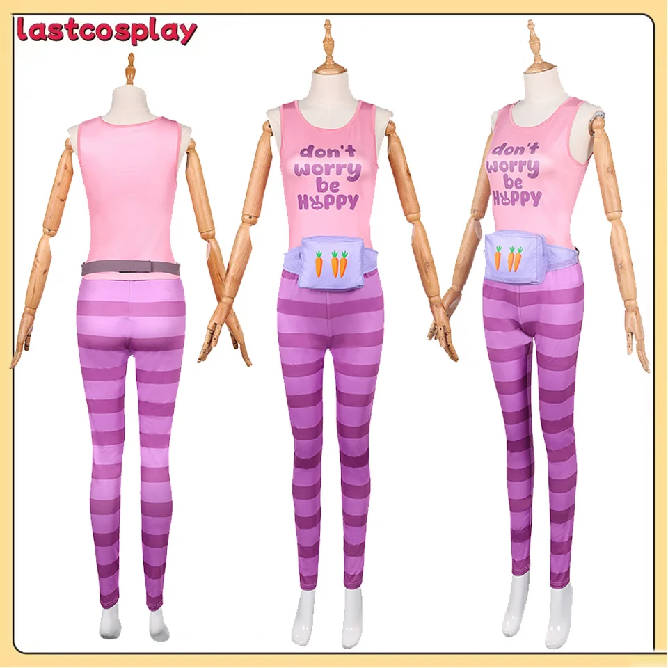 

Judy Cosplay Hopps Vest Pants Bag 2025 Cartoon Rabbit Roleplay Women Girls Sportswear Outfits Halloween Party Costume Suit
