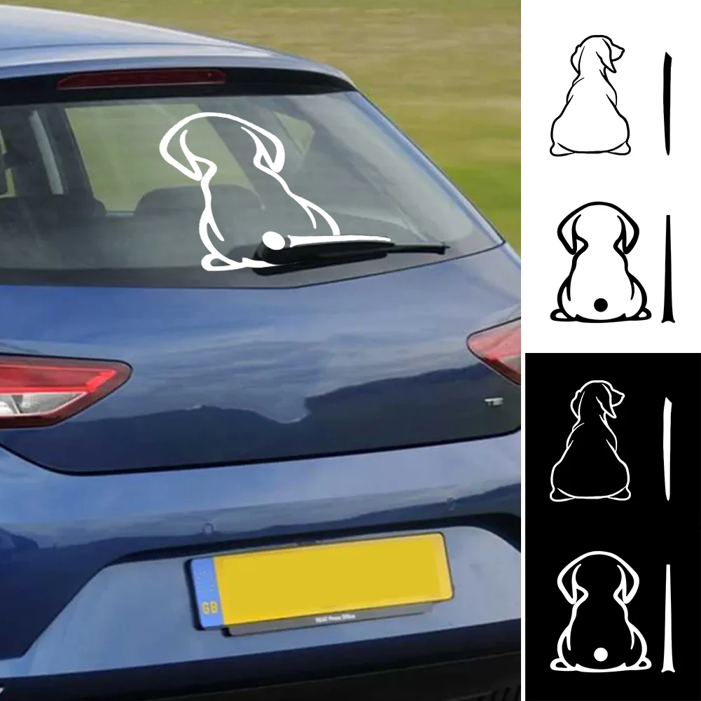 Dog Car Rear Windshield Wiper Decor Decals Animal Dog Vinyl Art Sticker For Truck Car Bumper Funny Decoration decals