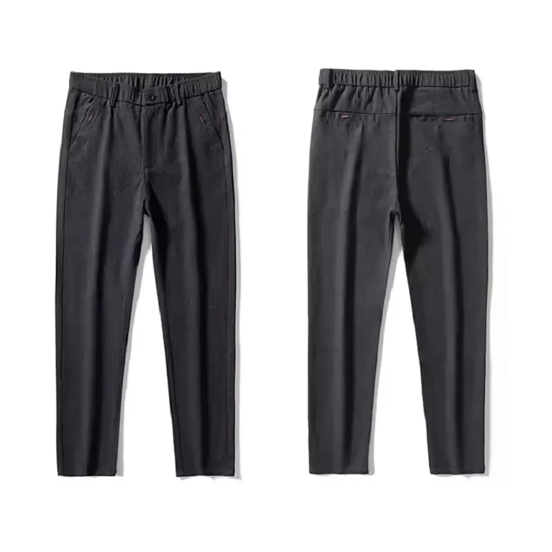 Winter Warm Men's Brushed Casual Pants Business Straight Slim Thick Fleece Trousers Plush Brand Male Clothes 28-38