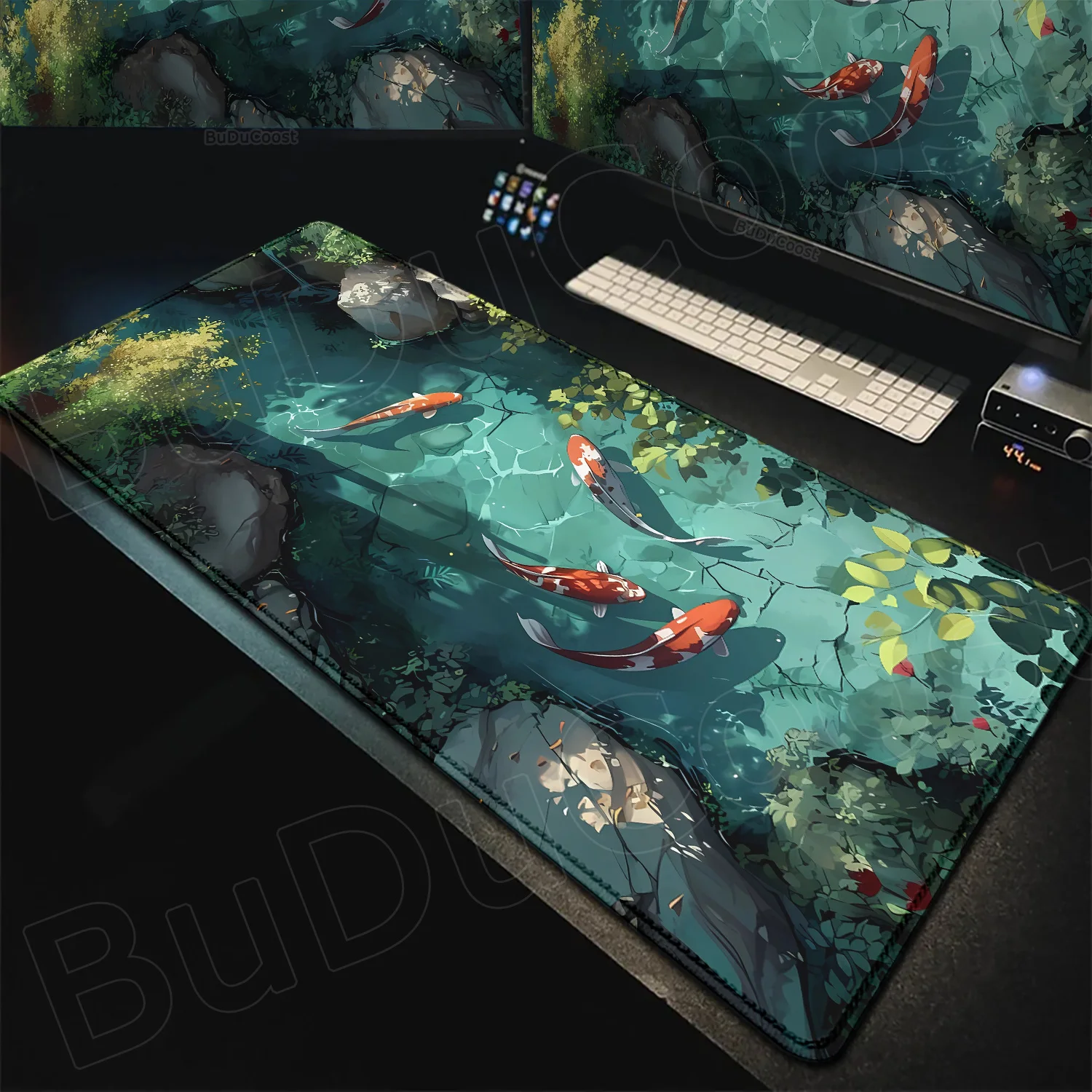 Mousepad E-sports Non-slip Cute Plant Frog Mouse Mat Anime Kawaii Cartoon Mouse Pad Game Laptop Mat Large 900x400mm PC Desk Mats