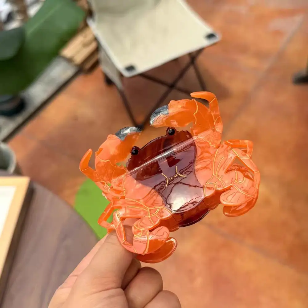 

Fashion Sweet Crab Acetate Hair Clip Geometry Lovely Ocean Animal Shark Clip Ponytail Clip Novetly Creative Hair Claw Daily