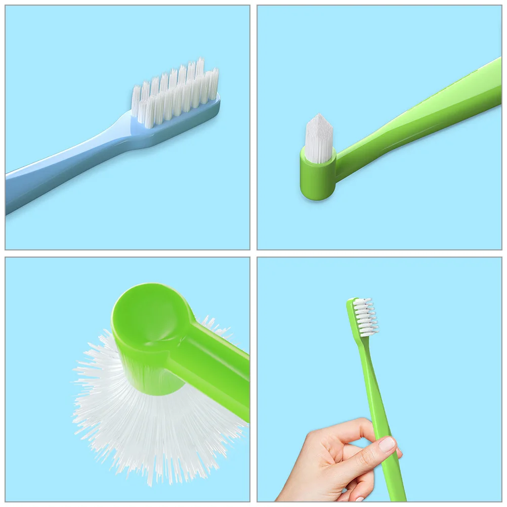 4 قطع فرشاة أسنان تقويم الأسنان برأسين تصميم مريح فرشاة أسنان يدوية مدببة للاستخدام اليومي والسفر #4