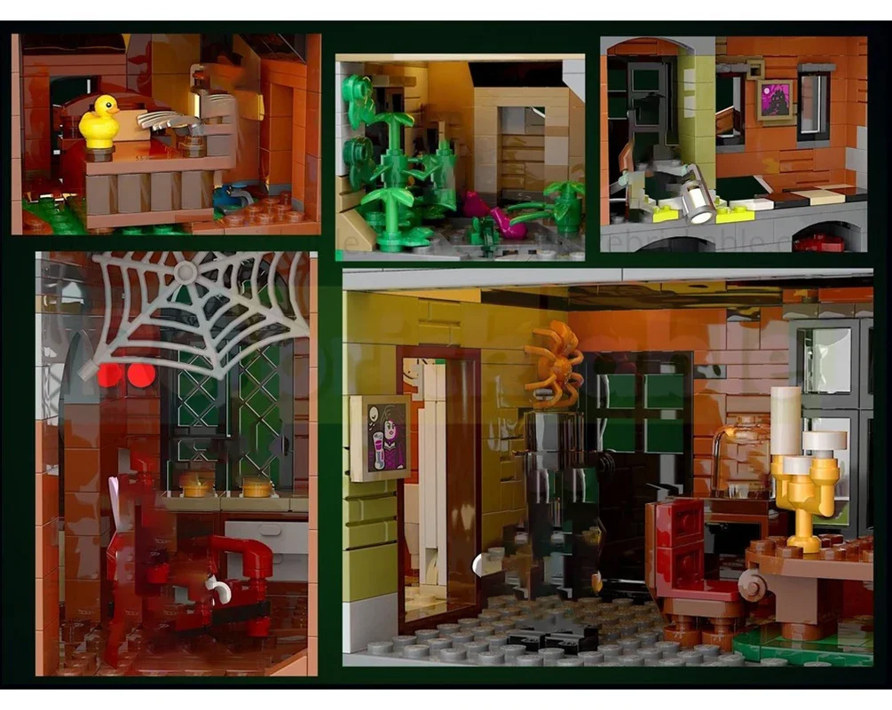 ชุดประกอบโมเดลบล็อกตัวต่อ MOC สินค้าใหม่สุดหรู สไตล์วิคตอเรียน บ้านผีสิง เทคโนโลยีแบบโมดูล ของเล่นเด็ก DIY