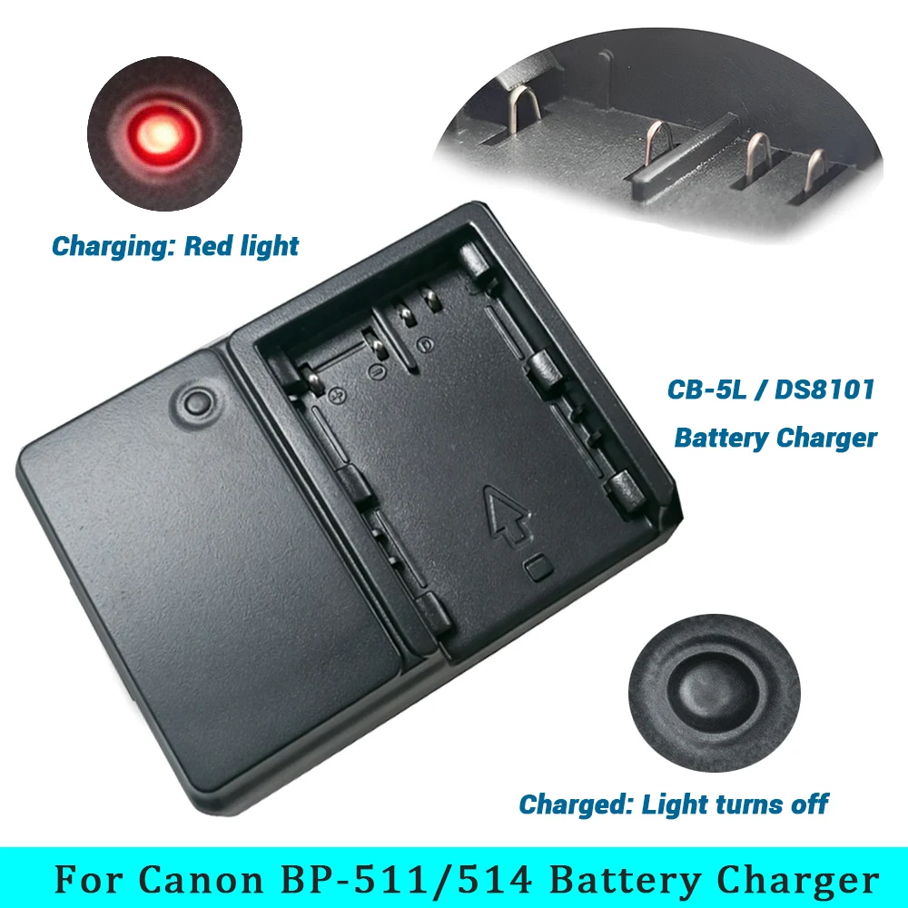 DS8101 CB-5L Battery Charger For Canon EOS 5D 50D 10D 20D 40D 300D G3 G5 G6 G1 Pro 90 750i 630i Camera BP-511/BP514 BP512 CB5L