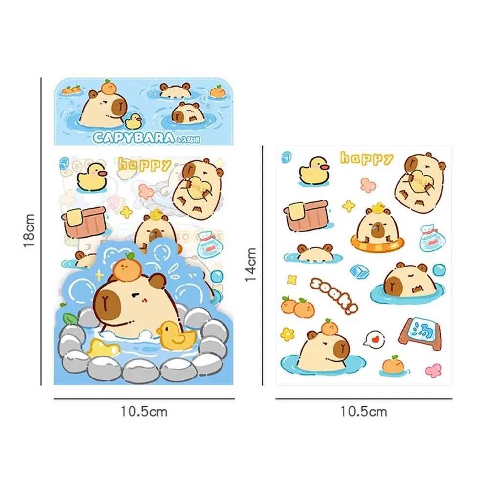 4 Pcs/bag Creative Cartoon Capybara Sticker Waterproof Aesthetic Stationery Sticker High Appearance Level Cute