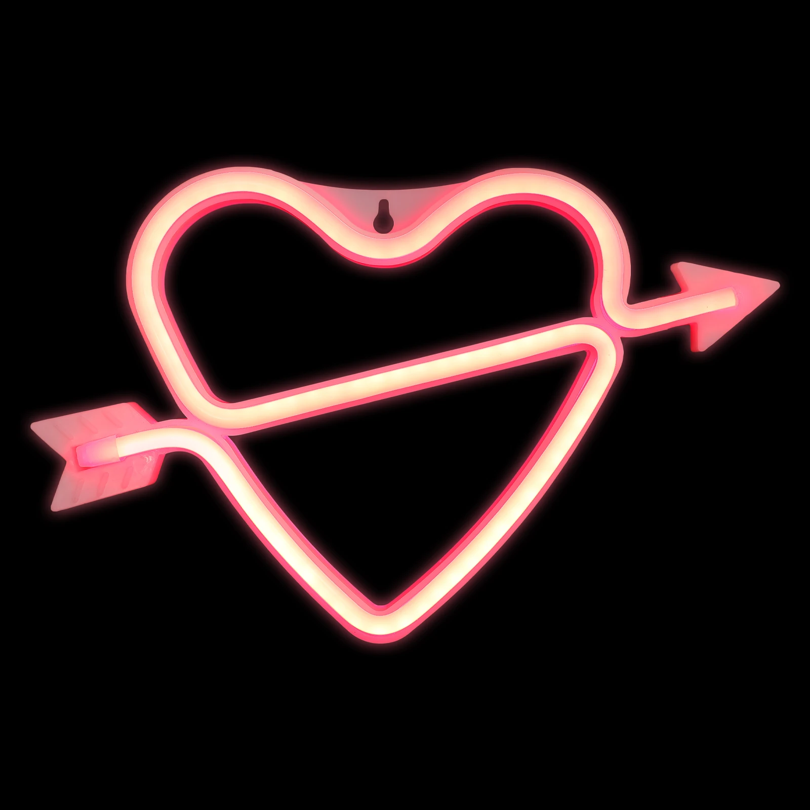 Led coração luz de néon cupido arco design decoração da parede para sala estar quarto luz da noite festa natal decoração casamento vermelho usb