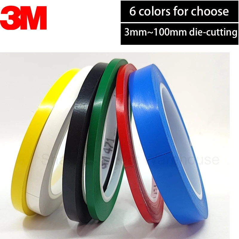 3 ~ 4 ~ 5 ~ 10 مللي متر ~ 50 مللي متر واسعة اختر 3M 471 شريط فينيل قوي لسيارة السيارة ، المحرك ، الخوذة ، تزيين لوح منحني ، أبيض غير لامع