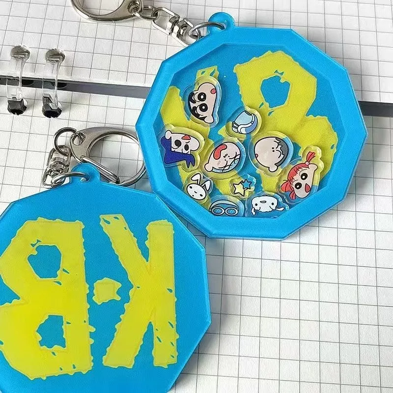 Crayon Shin-chan Cute Car Keychain Kasukabe Defense Force Creative School Bag Pendant 2D Anime Peripheral Couple Holiday Gift