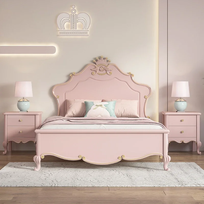 

American Princess Pretty Childrens Bed House Modern Luxury Villa Loft Bed Kids Solid Wood Camas De Dormitorio Furniture Home