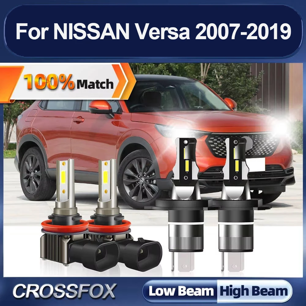 

40000LM Canbus LED Car Headlight 6000K White Fog Lamp 12V Plug And Play For NISSAN Versa 2007-2013 2014 2015 2016 2017 2018 2019