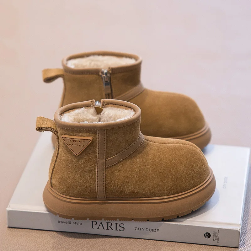 

2025 Winter Warm Snow Boots for Men and Women, Thick Cotton Boots with Velvet, Big Head Cotton Shoes, Trendy