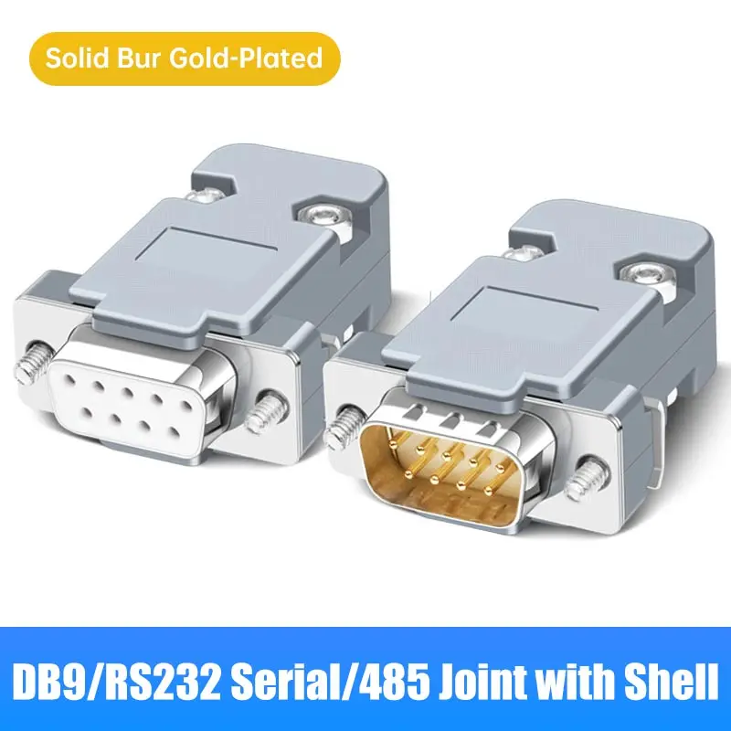 DB9, разъем RS232 в пластиковой оболочке, сварочный разъем RS422 RS485 с женской и мужской штекером, блестящие 9-контактные разъемы
