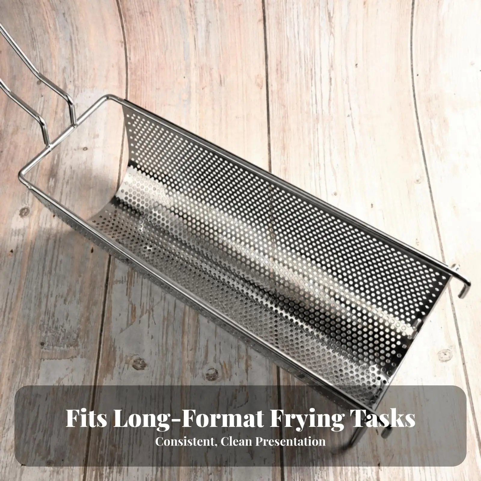 Deep Fry Basket with Stable Base and Extended Handle for Hot Oil Safety Cooking