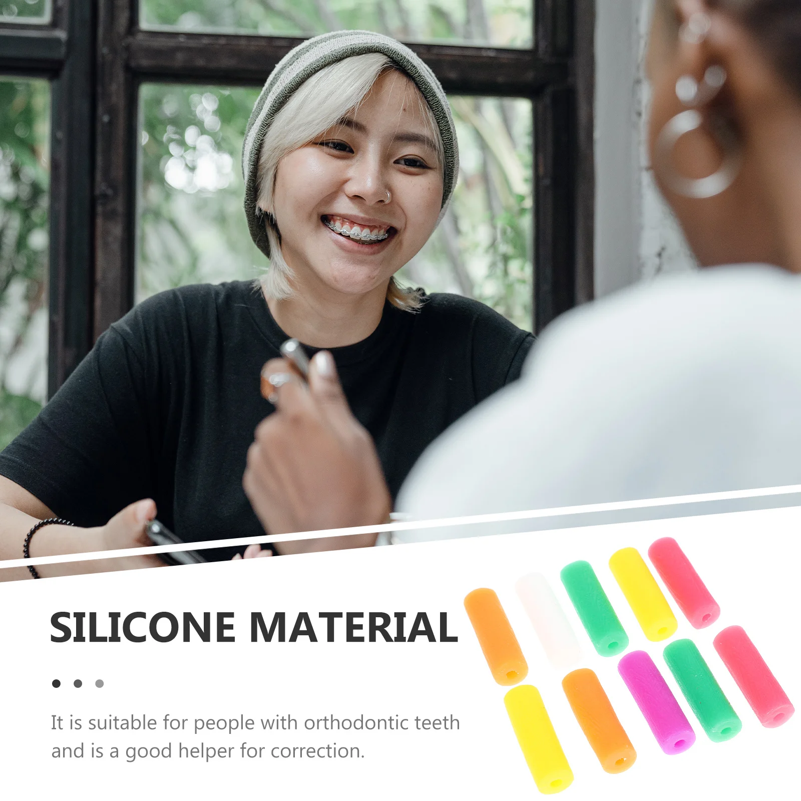 

10 шт., устройство для жевания зубов, ортодонтия, силиконовый прорезыватель, тренажер для челюсти, фиксирующий инструмент, принадлежности для ухода за зубами, невидимый фиксатор