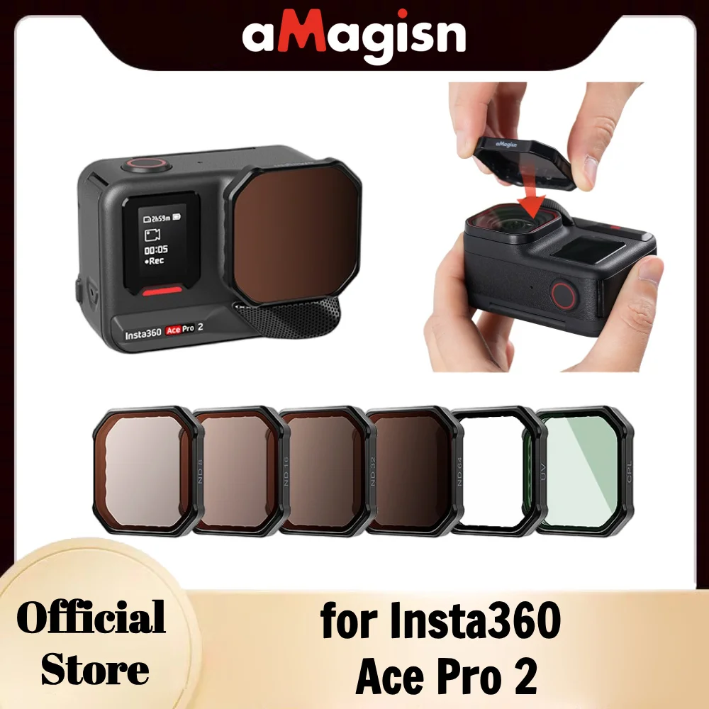 

aMagisn ND CPL UV Lens Filter for Insta360 Ace Pro 2,Press Quick Mount Filters for Insta 360 AcePro2 Lens Accessories