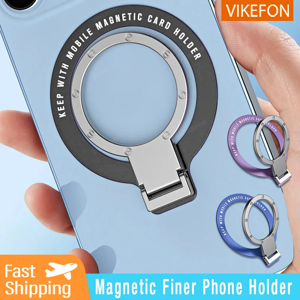 

Folding Magnetic Finger Ring Phone Holder Angle Adhesive Paste Rack Support Magnet Finger For iPhone 15 14 13 Pro Max Grip Stand
