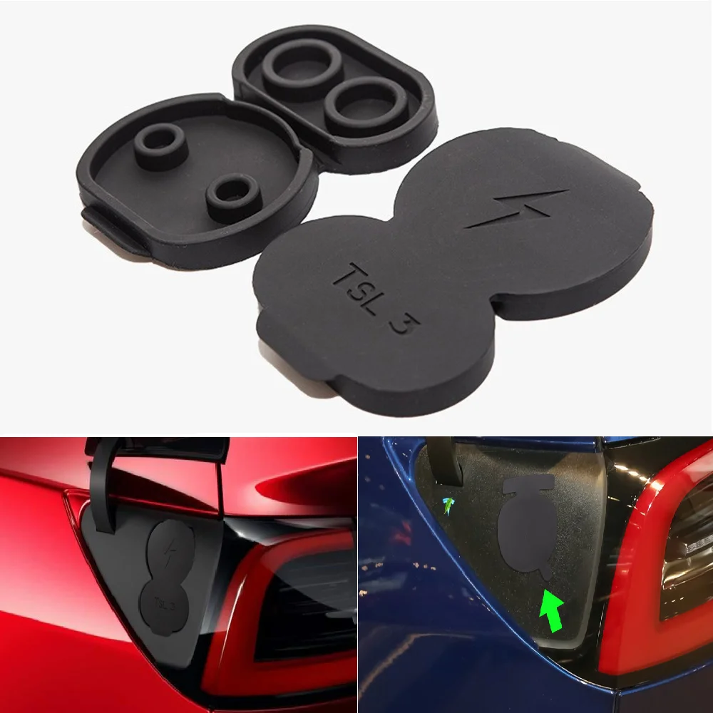 

2024 New For Tesla Model 3 /Y Europe Plug US Plug Car Accessories Charging Port Silicone Waterproof Dustproof Protective Cover