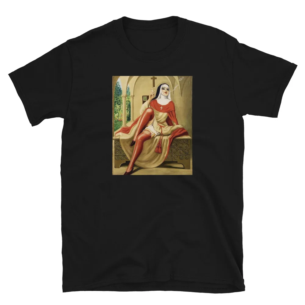 Smoking Nun, NAUGHTY NUN, Bad Religion, T-SHIRT For Men Clothing Women Short Sleeve Tees Y2K Tops New Arrival Unisex Summer