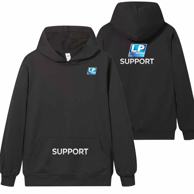 

LP SUPPORT logo2026 Men's Long-Sleeved Hooded Sweatshirt with Personalized Print - Street Style Hoodie for Casual Sportswear