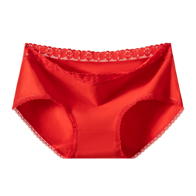 3 шт./компл. женские трусики Good Lucky красное нижнее белье дышащие хлопковые трусы для девочек мягкие трусы со средней талией кружевное женское белье