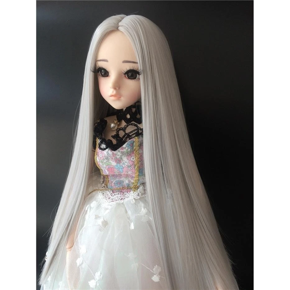 

Кукольный парик для 1/3 1/4 1/6 1/8, женская или мужская кукла Bjd, средний сплит, длинные прямые волосы, аксессуары для кукол в античном стиле, без куклы