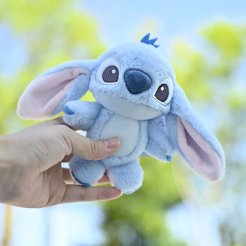 12cm Disney Kawaii Stitch Plush Keychain Toy Lovely Lilo & Stitch Doll Angel Plushies Cute Cartoon Pendant Girls Birthday Gift