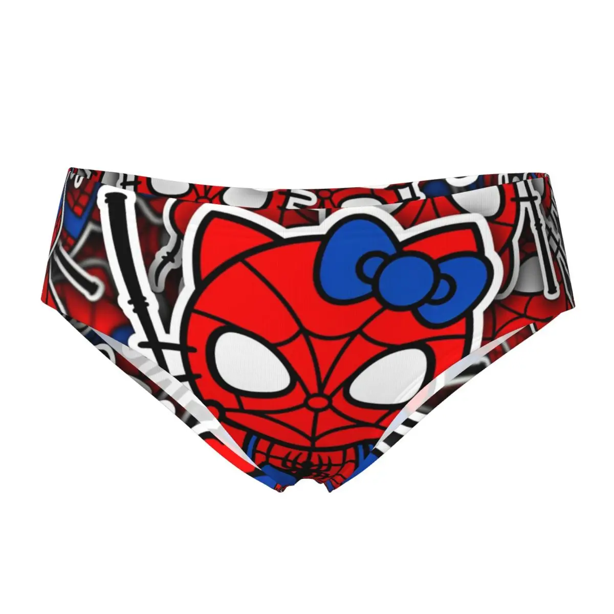 

Women Hello Kitty Spiderman Collage Briefs Novelty Briefs Panties Female Polyester Underpants S-4XL