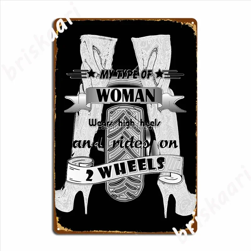 My Woman Heels N Wheels Metal Sign Mural Painting Personalized Club Pub Garage Tin Sign Posters