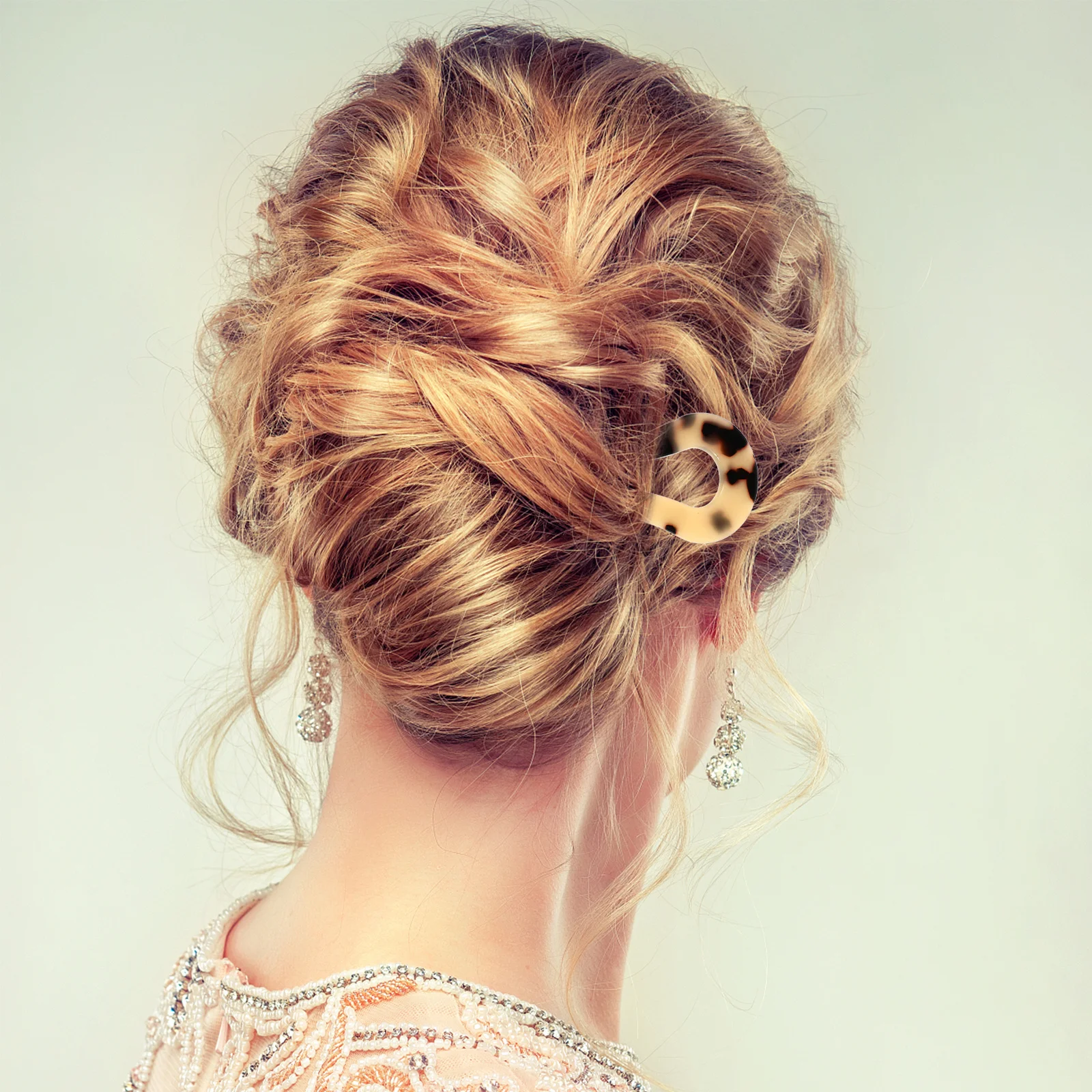 2pcs French Wavy U-Shaped Hairpins Acetate Bun Sticks Chignon Hair Clips For Women Party Travel Daily Use French Style Hair