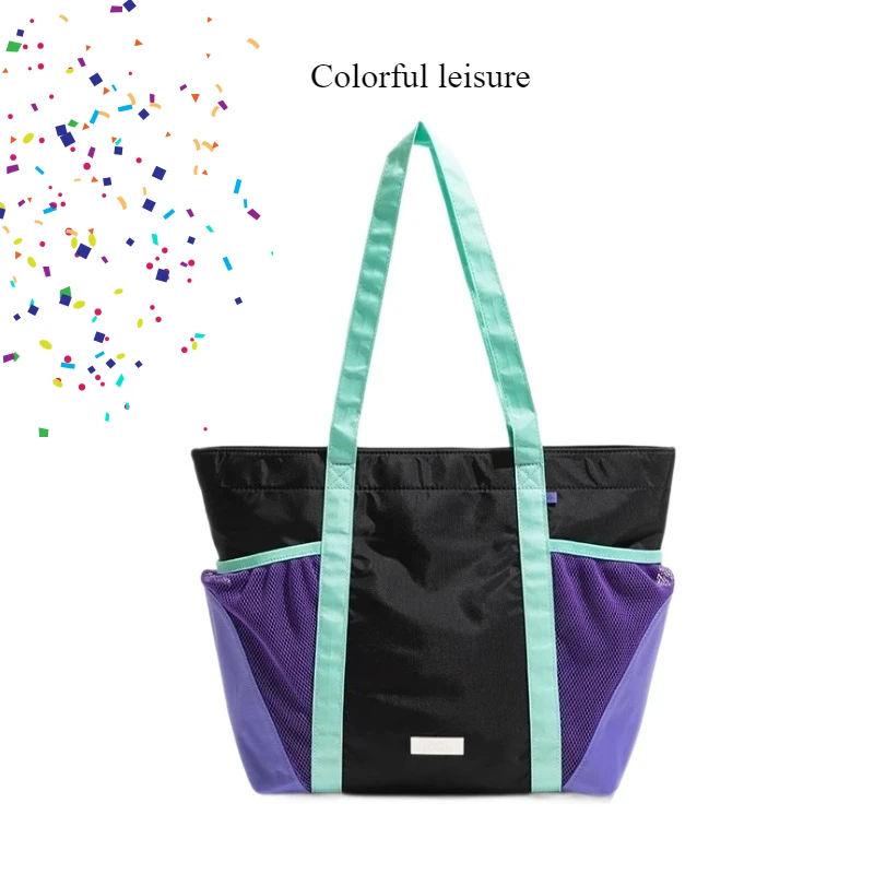 

Casual lightweight nylon tote bag, mommy bag, large capacity work commuting shoulder bag, sports outdoor yoga bag
