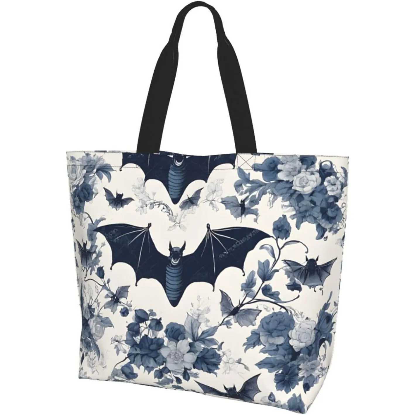 

Большая сумка с принтом летучей мыши, женская сумка для отдыха на одно плечо, многофункциональная большая сумка для покупок