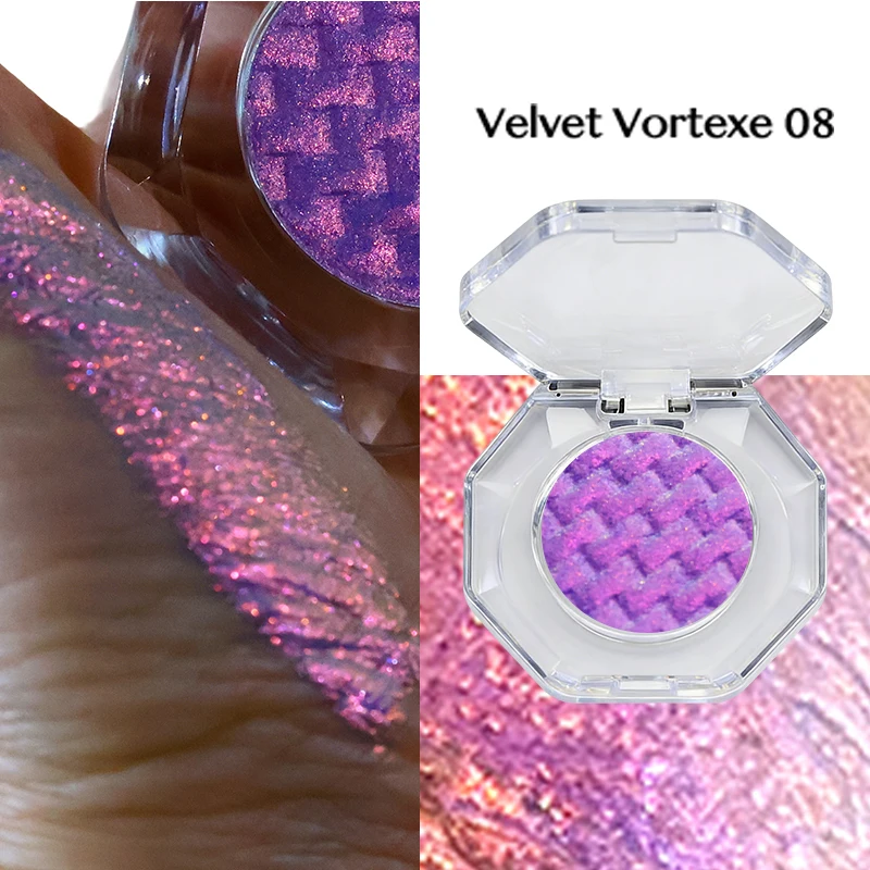 Alluring Chameleon Wet Eyeshadow Palette 26mm Glitter Luminous Metallic Highly Pigmented Multichrome Eyeshadow Aurora Fair