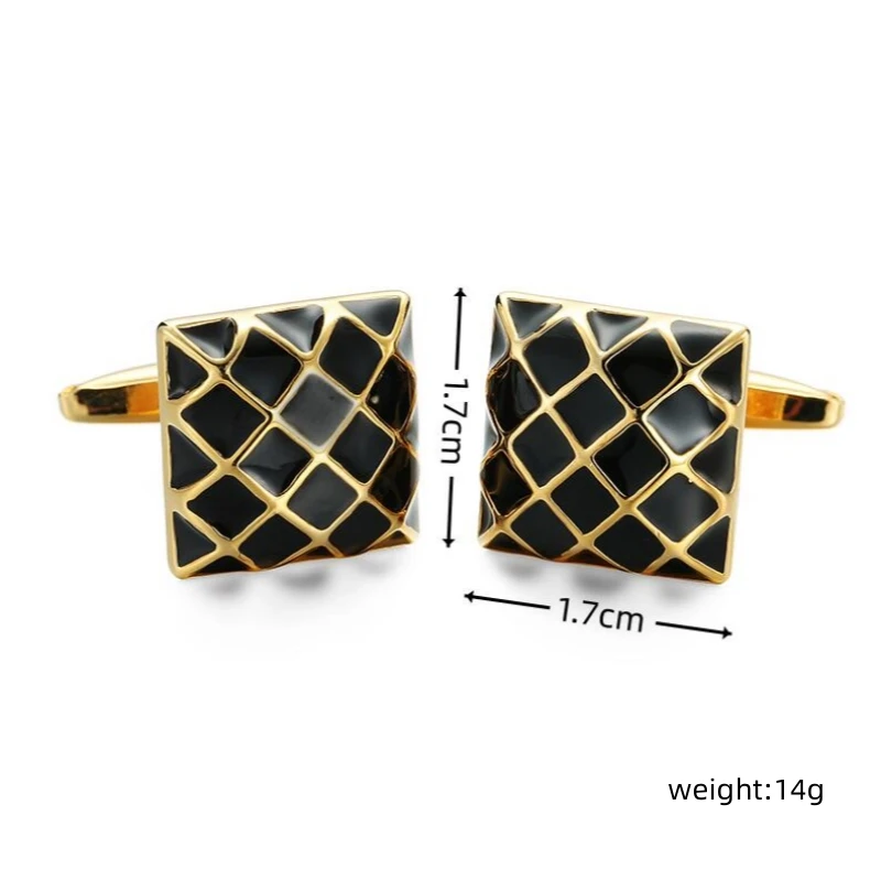 Men\'s French shirt cufflinks copper material black enamel mesh cufflinks fashion clothing accessories wholesale